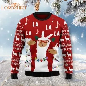 Llama La La Music Ugly Christmas Sweater