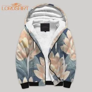 Lotus Blossoms Blanket Fleece Zip Hoodie All Over Print