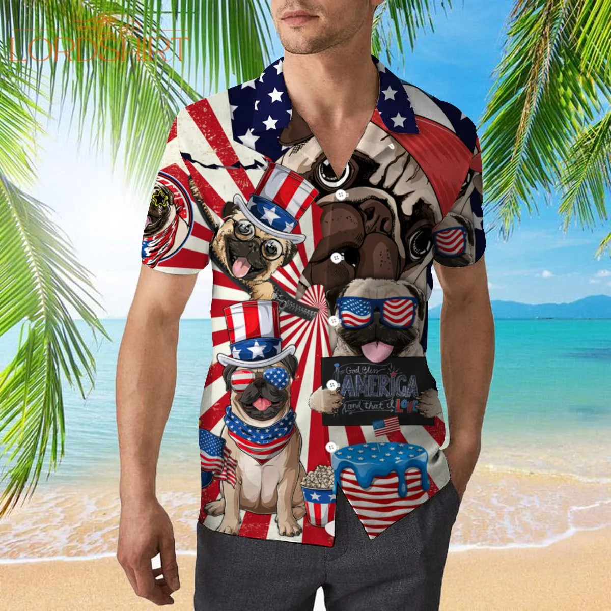 Love Corgi God Bless America Hawaiian Shirt