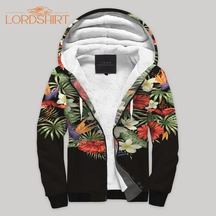 Love Flower Hawaii Fleece Zip Hoodie All Over Print