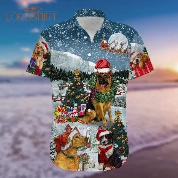 Lovely Dogs Under Christmas Aloha Hawaiian Shirt