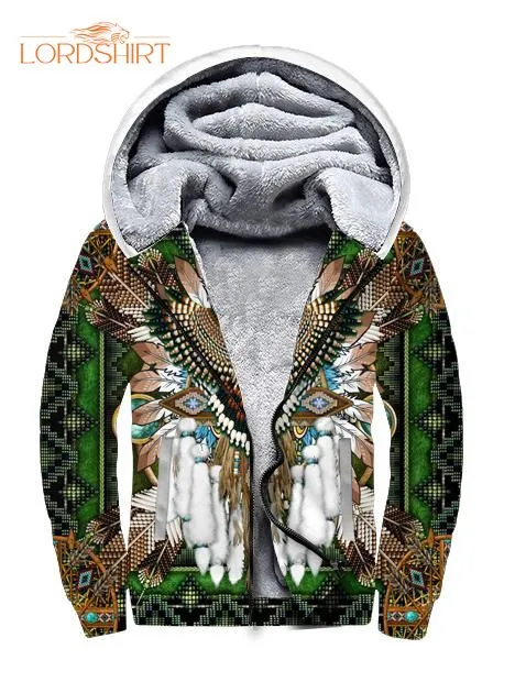 Mandala Owl Native Fleece Zip Hoodie All Over Print