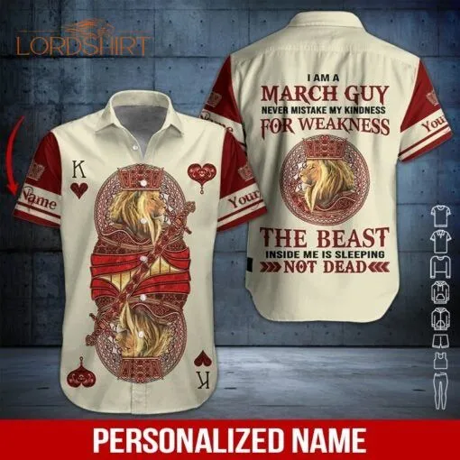 March Guy Custom Name Hawaiian Shirt