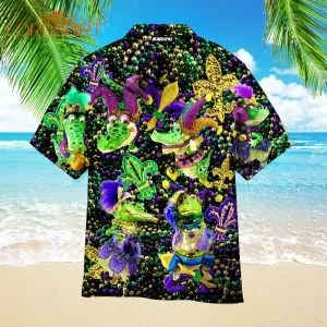 Mardi Gras Alligator Aloha Hawaiian Shirt