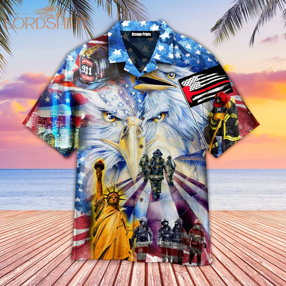 Memorial Day American Patriot Eagle Hawaiian Shirt