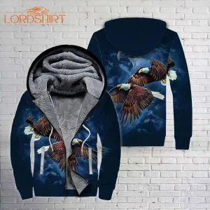 Mens Hoodie Eagle Fleece Zip Hoodie All Over Print