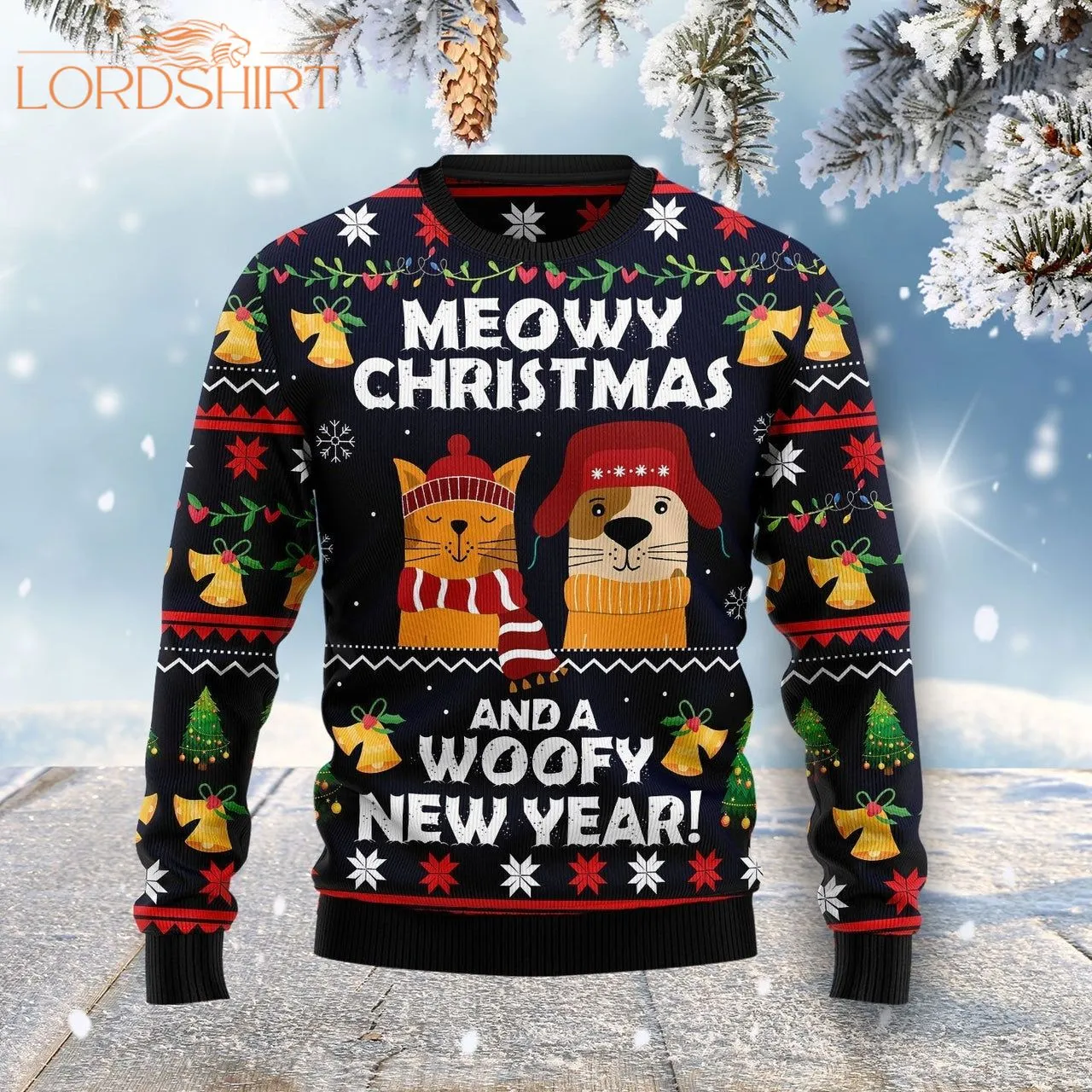 Meowy Christmas And Woofy New Year Ugly Christmas Sweater