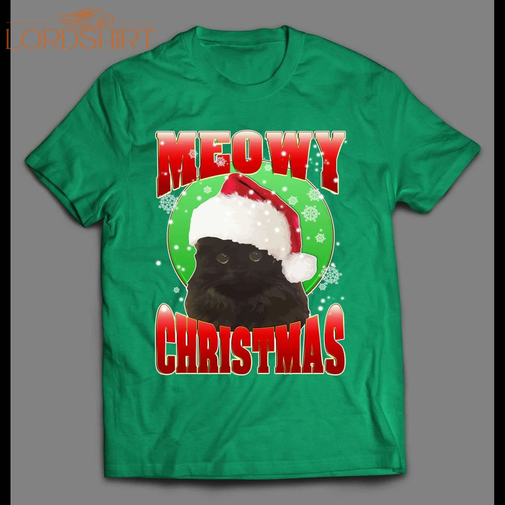 Meowy Christmas Cat Lovers High Quality Holiday Shirt