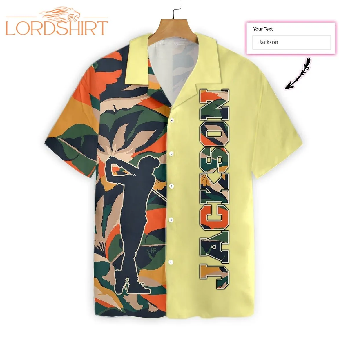 Modern Exotic Jungle Gentle Golf Custom Name Hawaiian Shirt