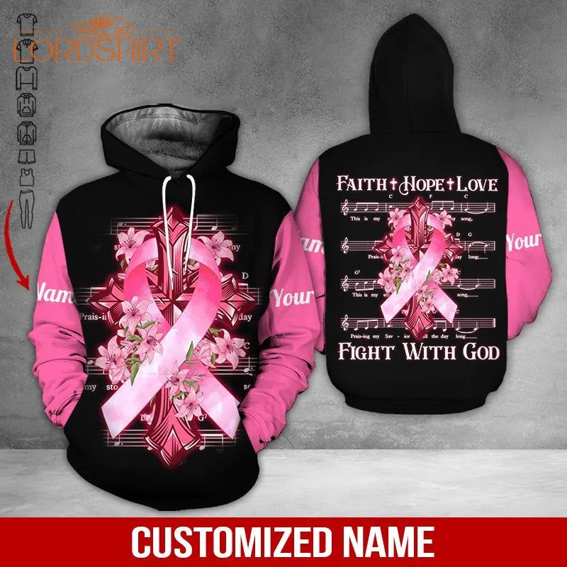 Music Breast Cancer Awareness Custom Name 3d All Over Print