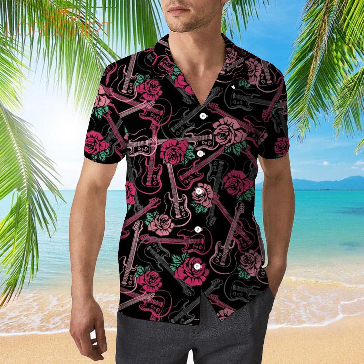 Music Guitars Melody And Rose Hawaiian Shirt