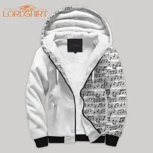 Musical Note Fleece Zip Hoodie All Over Print