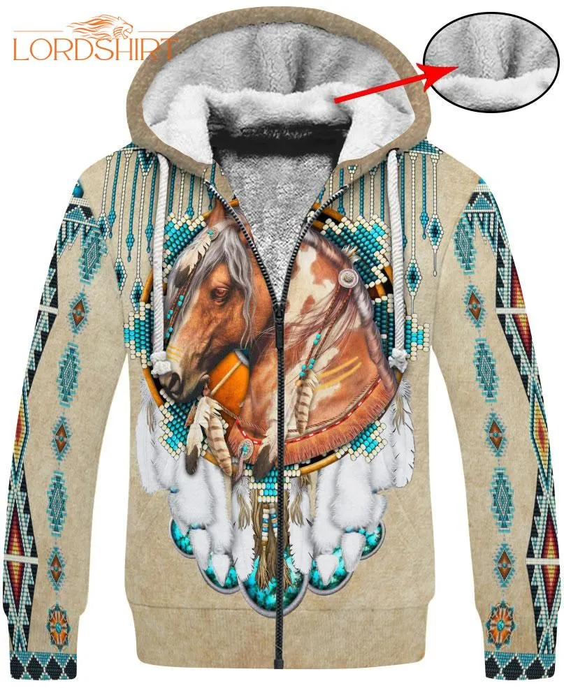 Native American Fleece Zip Hoodie All Over Print