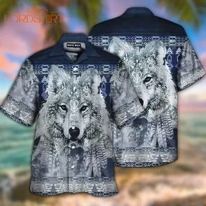 Native White Wolf Hawaiian Shirt