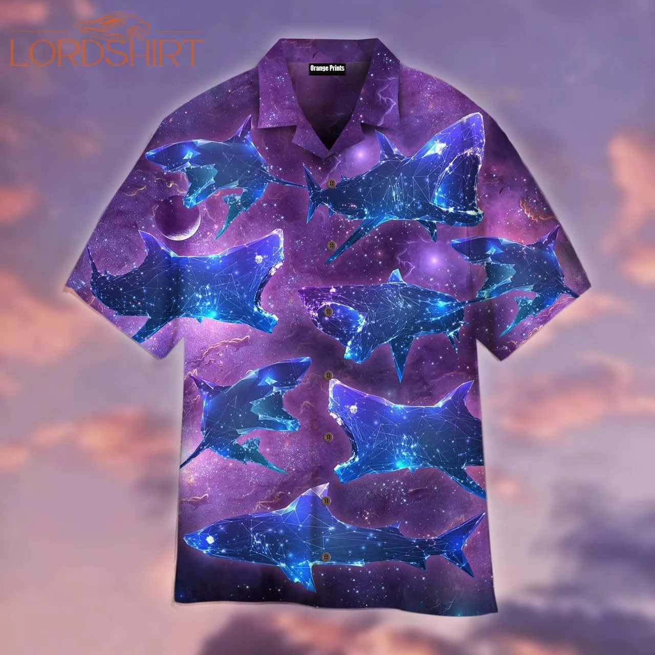 Neon Glowing Shark Aloha Hawaiian Shirt