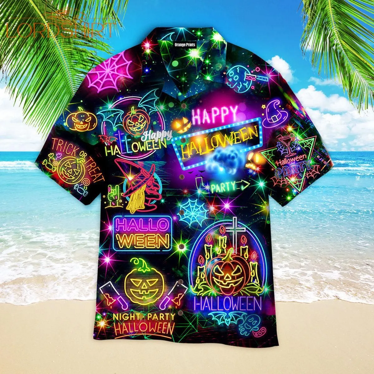 Neon Halloween Night Life Party Hawaiian Shirt