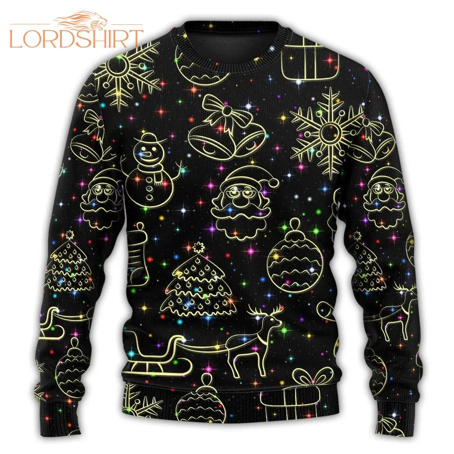 Neon Light Stary Amazing Night Ugly Christmas Sweater