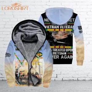 Never Forget Vietnam Veteran Fleece Zip Hoodie All Over Print