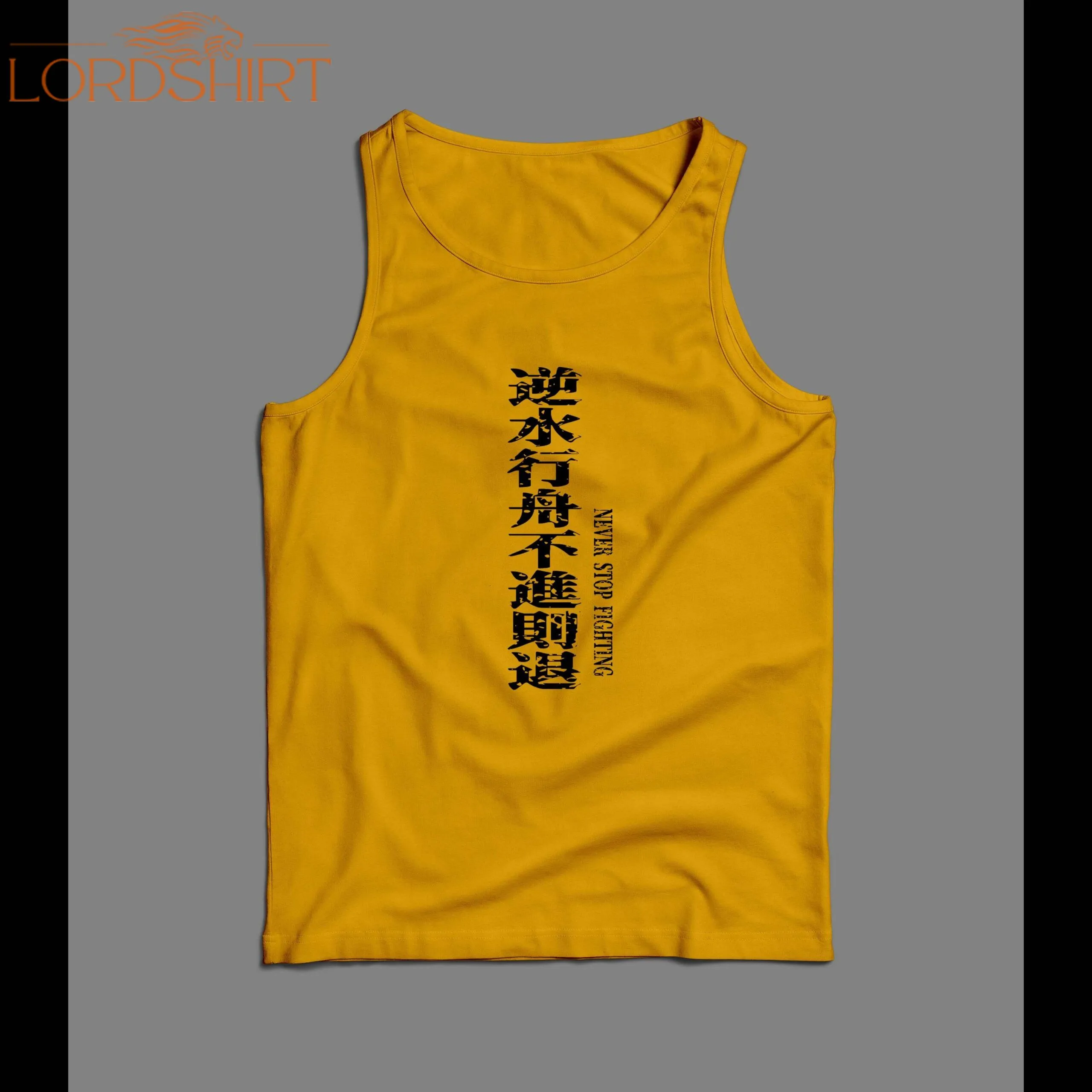 Never Stop Fight Asian Print Mma Boxing Gym Tank Top