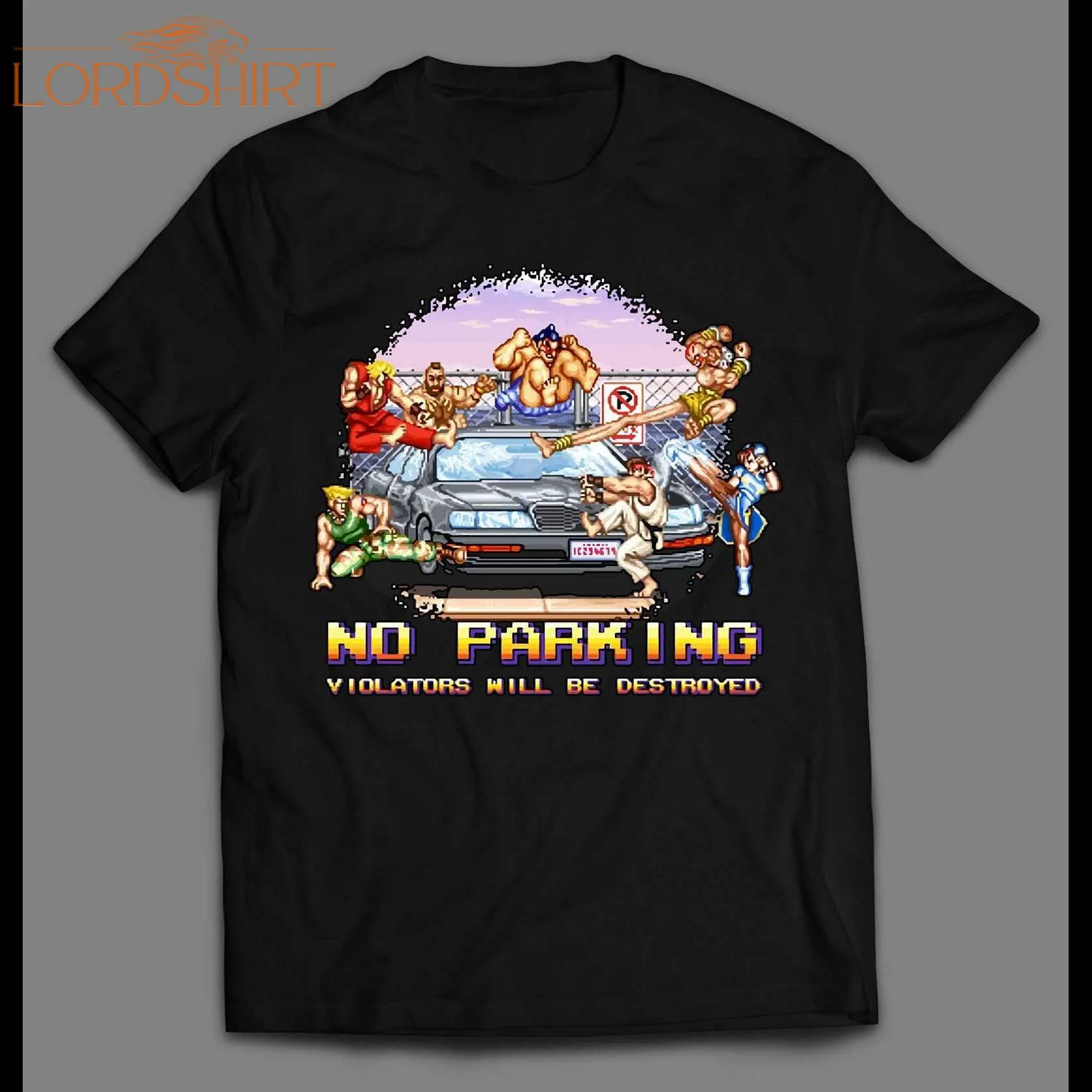 No Parking Retro Arcade Game Parody Shirt