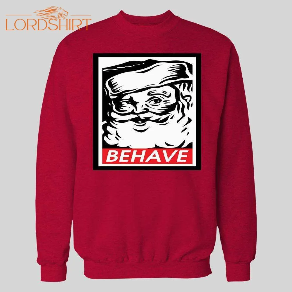 Obey Style Behave Santa Christmas Hoodie /sweatshirt