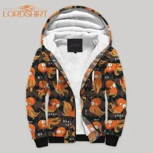 Octopus Ocean Fleece Zip Hoodie All Over Print