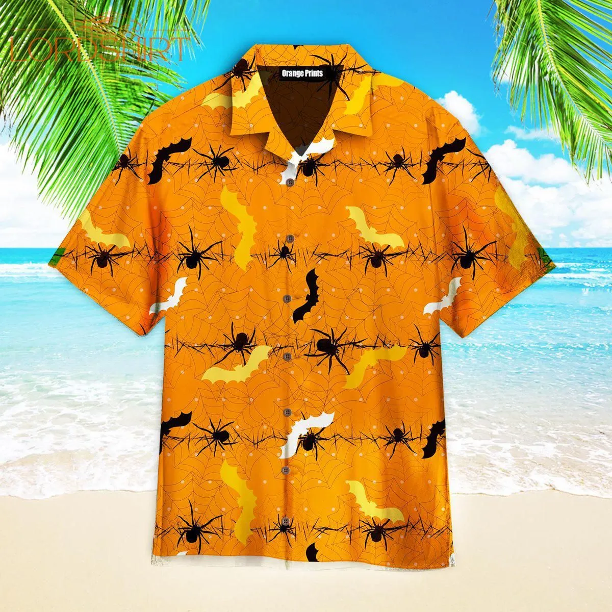 Orange Bright Halloween Hawaiian Shirt