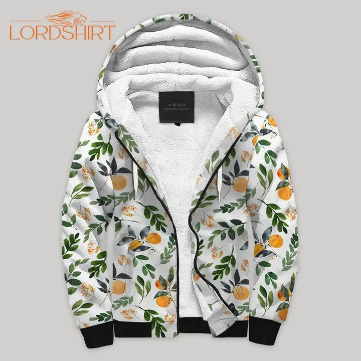 Orange Fleece Zip Hoodie All Over Print