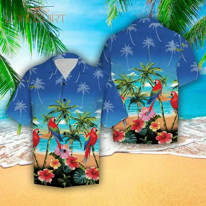 Palm Tree Parrot Hawaiian Shirt