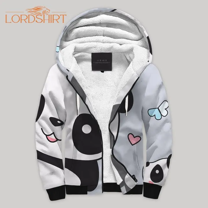 Panda Blanket Fleece Zip Hoodie All Over Print