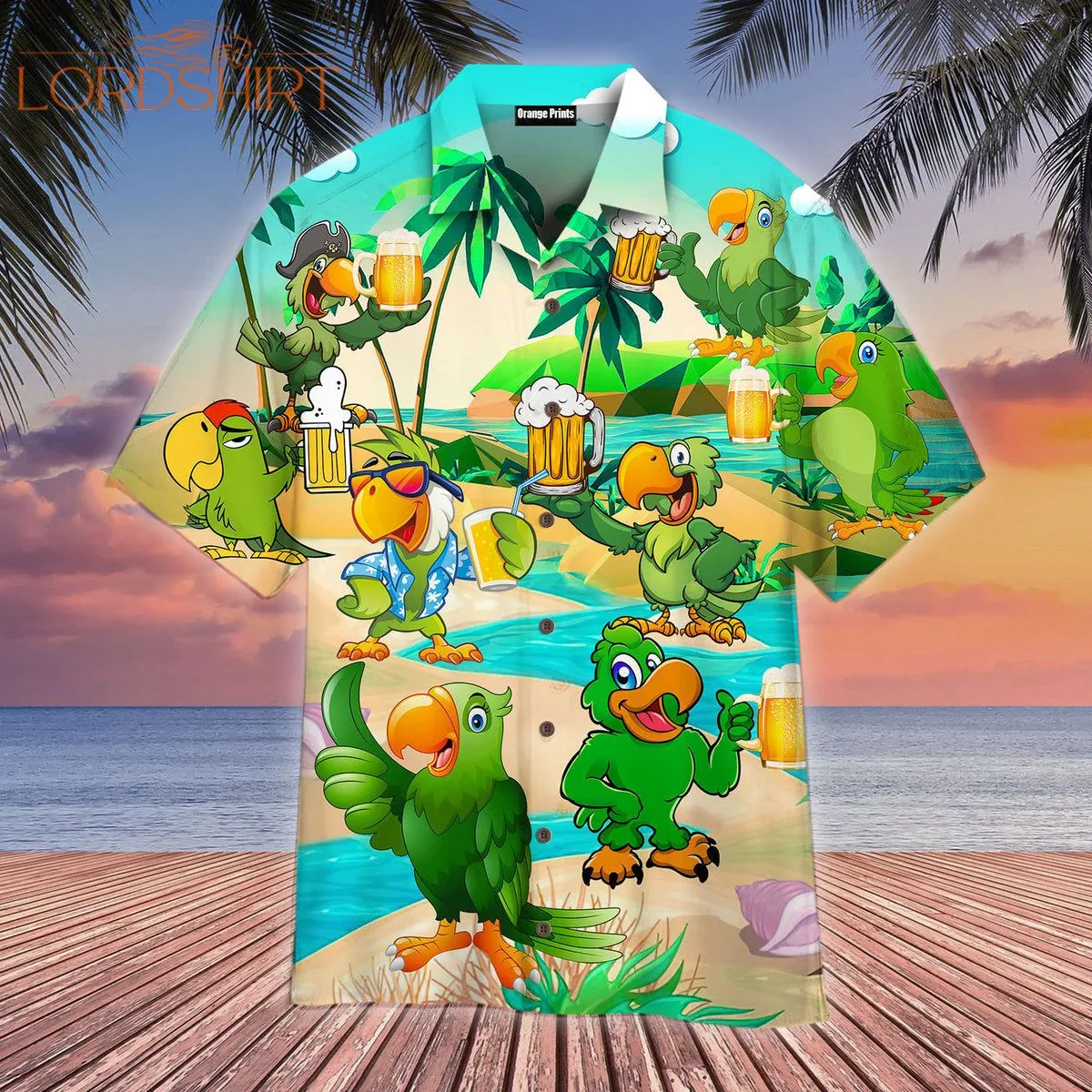 Parrots And Beer In Summer Aloha Hawaiian Shirt