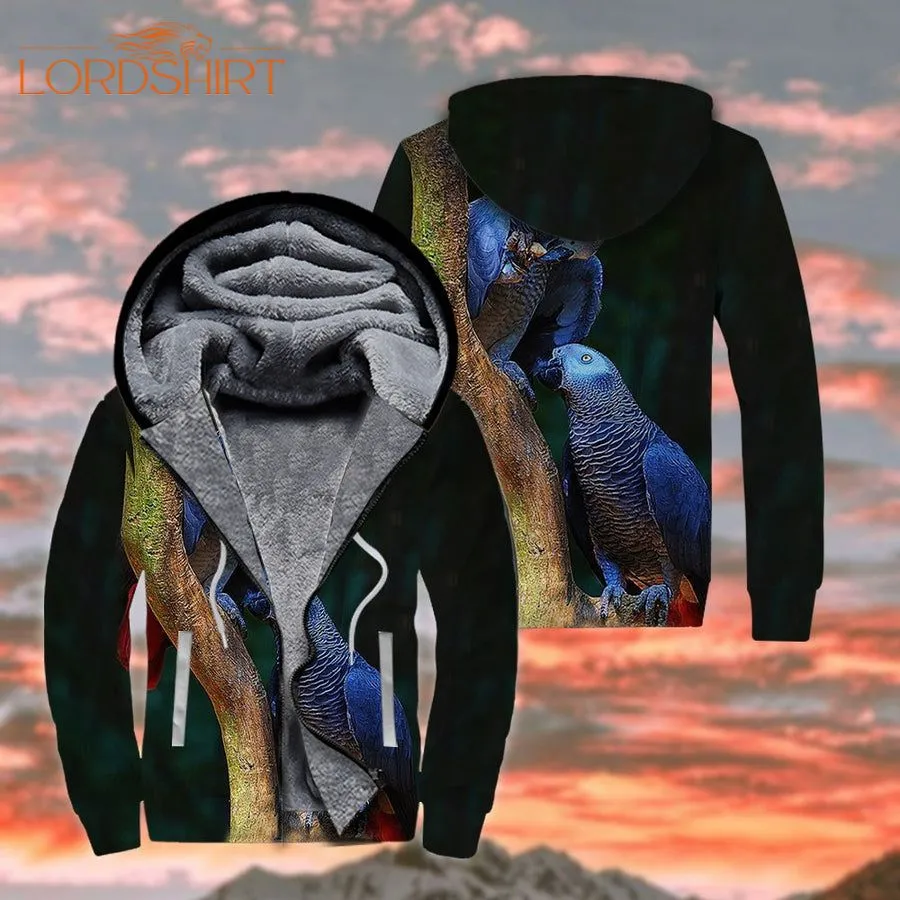 Parrots Beautiful Fleece Zip Hoodie All Over Print