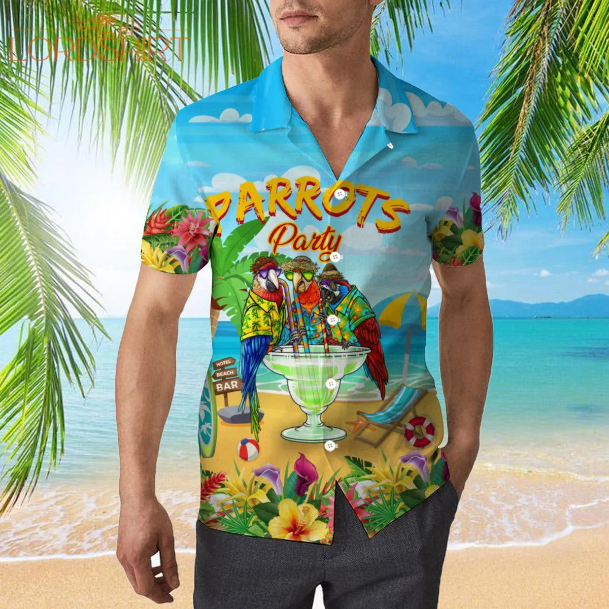 Parrots Party Drink Cocktail Hawaiian Shirt