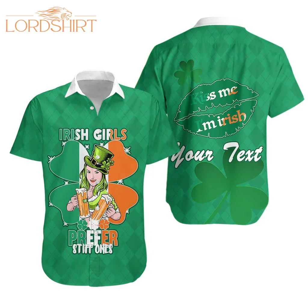 Patricks Day Irish Girl Shamrock Custom Name Hawaiian Shirt