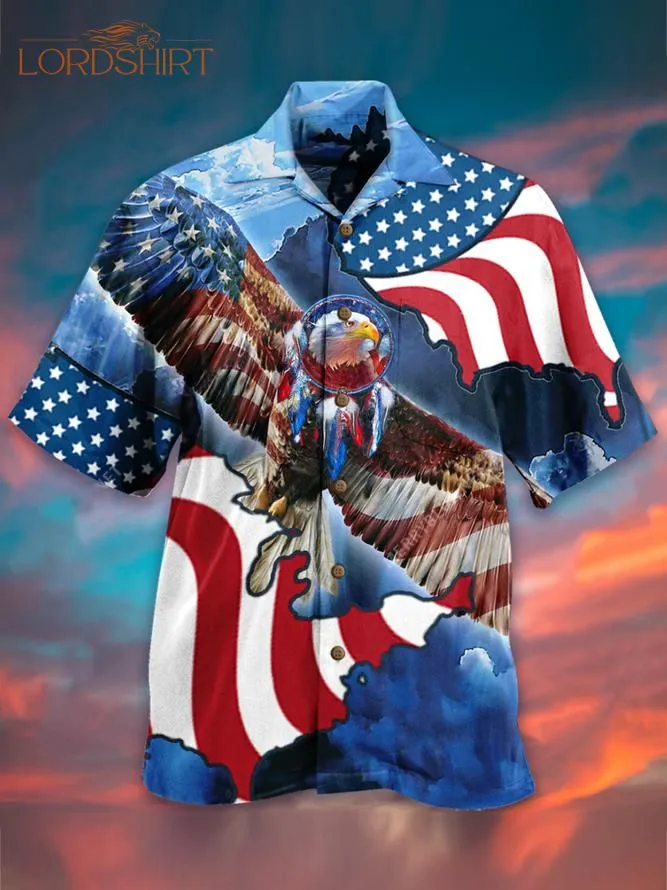 Patriotic Eagle America Flag Hawaiian Shirt