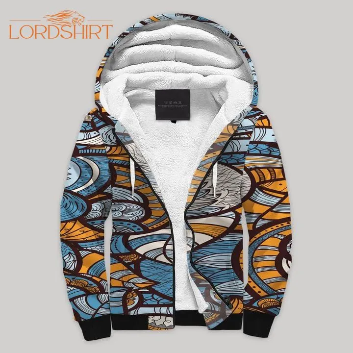 Pattern Colorful Fall Fleece Zip Hoodie All Over Print