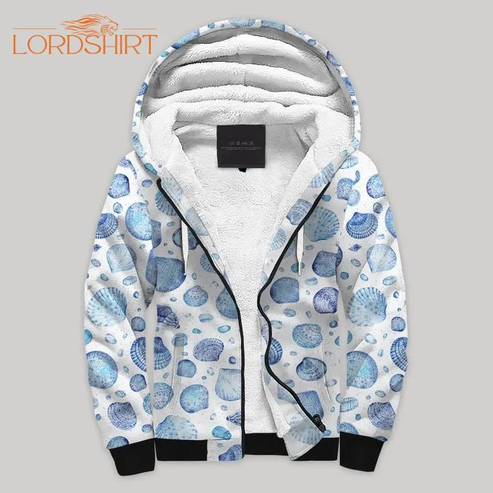 Peaace Seashell Fleece Zip Hoodie All Over Print