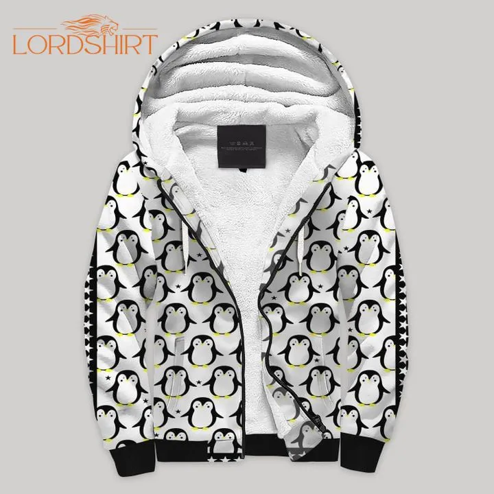 Penguin Fleece Zip Hoodie All Over Print