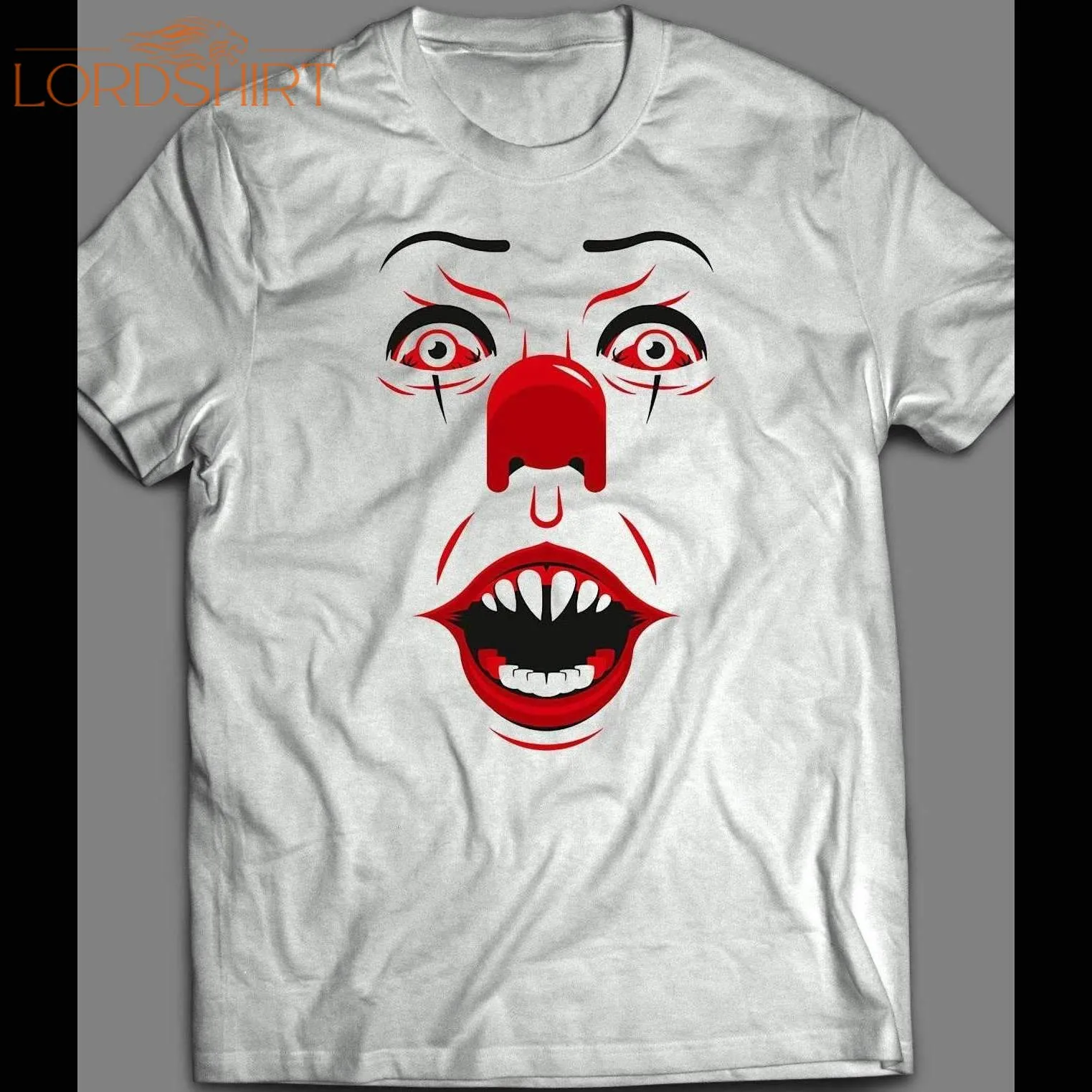 Pennywise Killer Clown Face Front Print Halloween Shirt