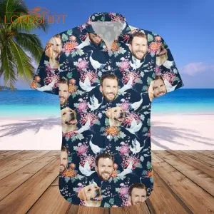 Pet Face Crane Custom Photo Hawaiian Shirt