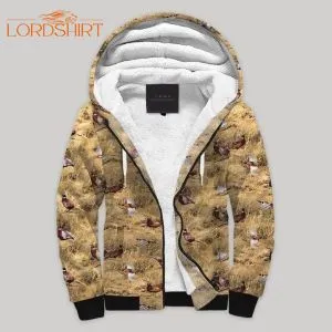 Pheasant Blanket Fleece Zip Hoodie All Over Print