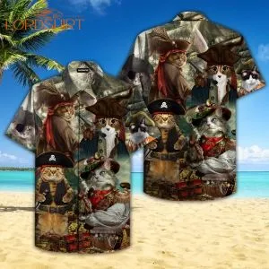Pirate Cat Aloha Hawaiian Shirt