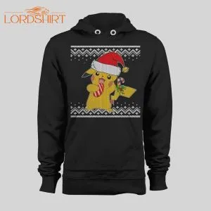 Poke Monsters Santa Pikachu Christmas Pattern Holiday Hoodie / Sweatshirt