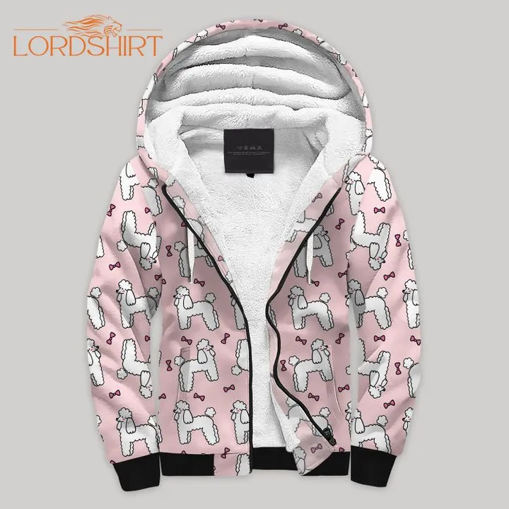 Poodle Lovely Blanket Fleece Zip Hoodie All Over Print