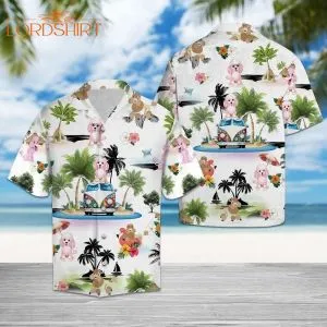 Poodle Vacation Multicolor Unique Hawaiian Shirt