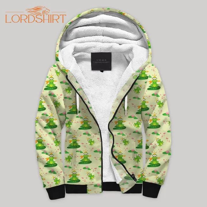 Pretty Frog Queen Blanket Fleece Zip Hoodie All Over Print