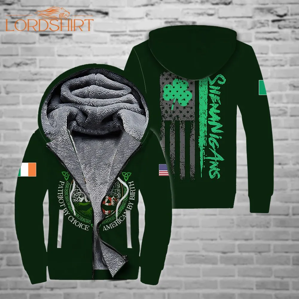 Products Irish St.patrick Day By Blood Patriot By Choice American Fleece Zip Hoodie All Over Print