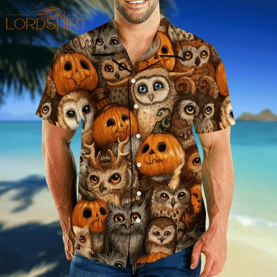Pumpkin Owl Halloween Hawaiian Shirt