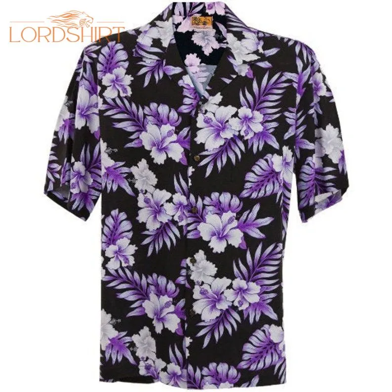 Purple Hibiscus Beach Hawaiian Shirt