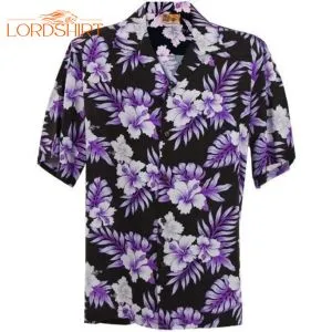 Purple Hibiscus Beach Hawaiian Shirt